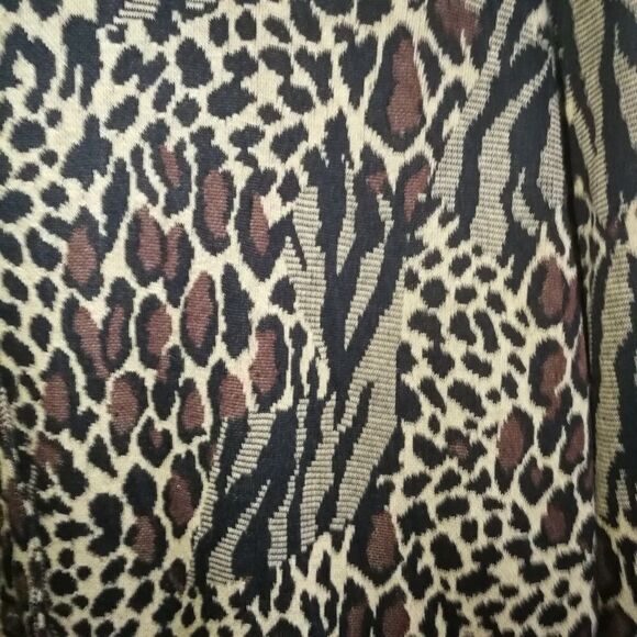 VINTAGE Y2K Leopard Print Neutral Button Front Bomber Jacket / Blazer Sz Medium - Picture 7 of 16